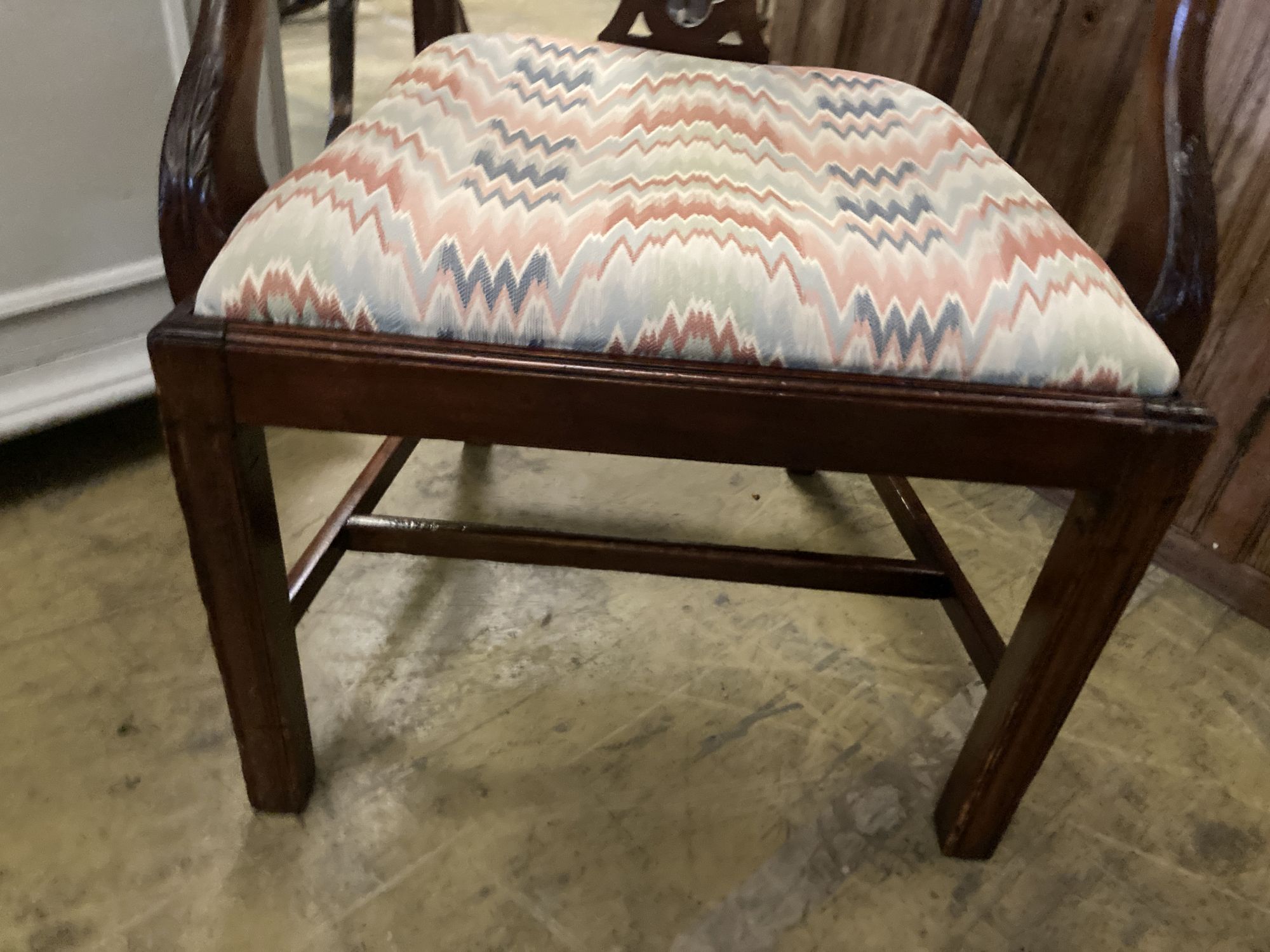 A George III mahogany elbow chair